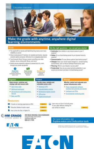 Eaton Backup Power for Remote Education Flyer