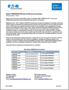 Eaton Ferrups EOL May 21