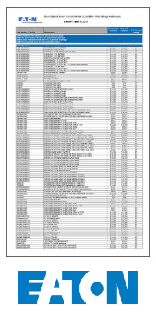 Eaton Price Change Notification