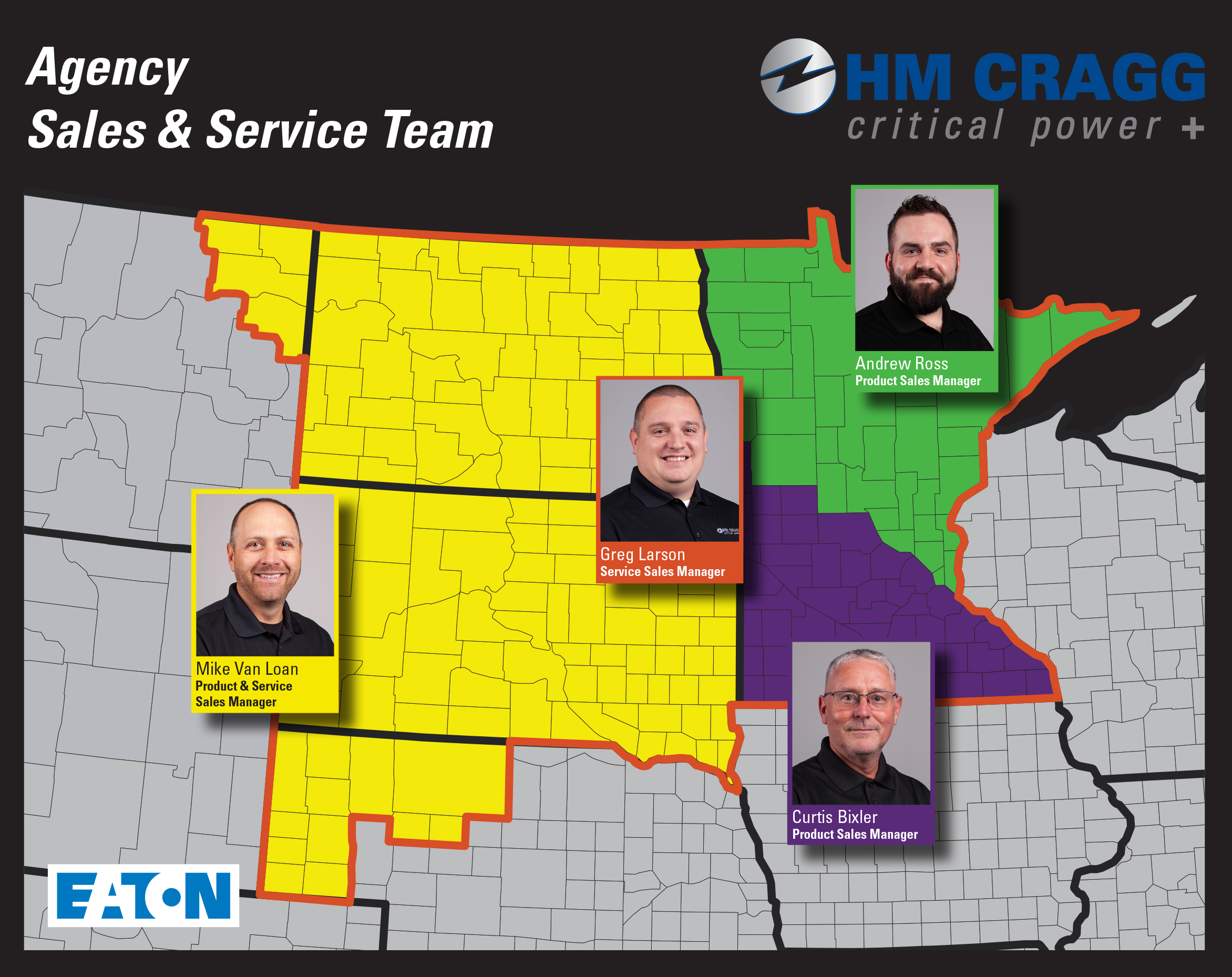 Territory map for the Eaton sales team
