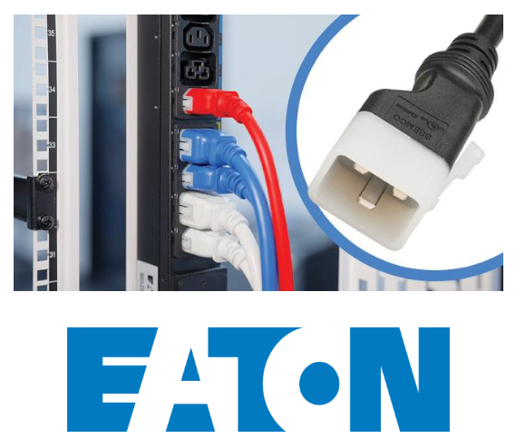Eaton P-Lock Lite Power Cords plugged in to outlets